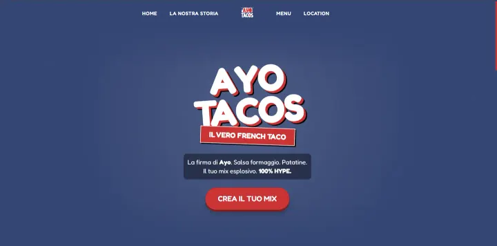 Demo sito e-commerce food AyoTacos con design moderno