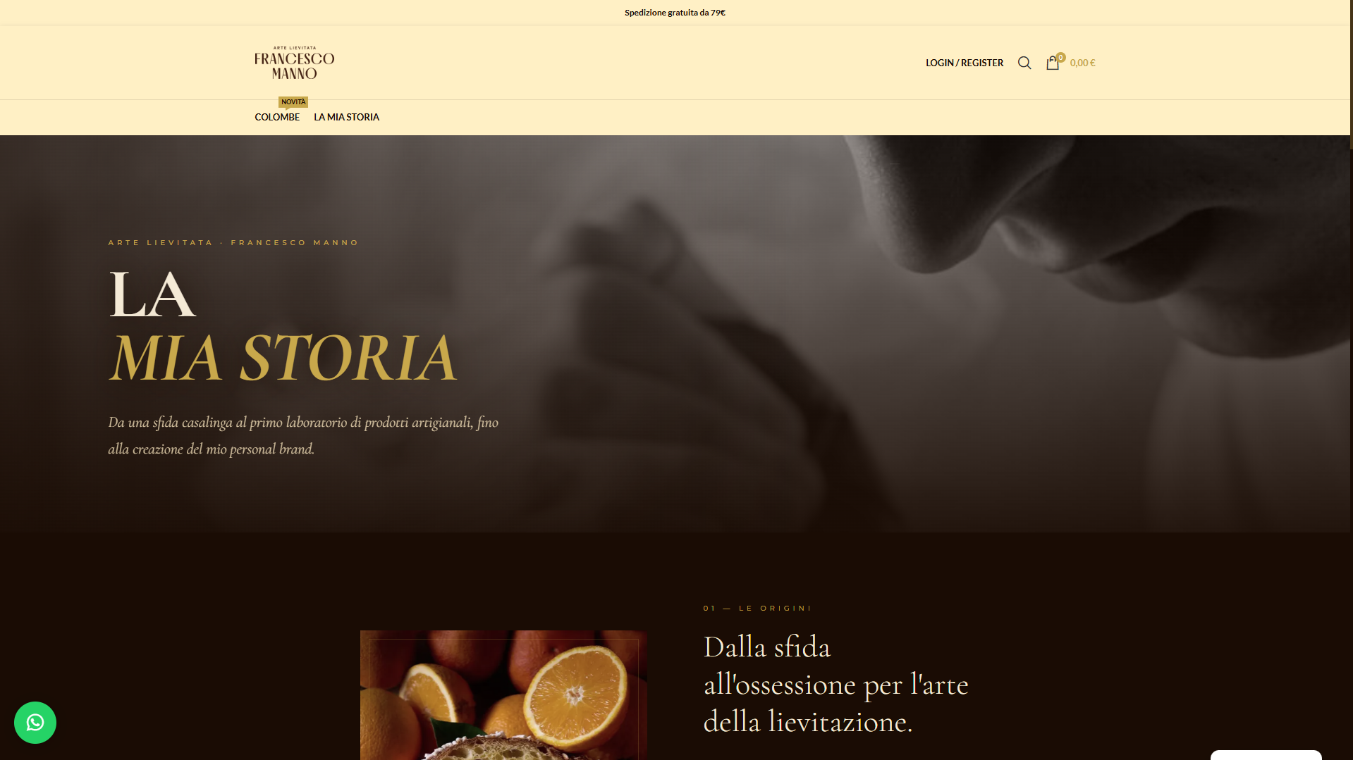 Sito web Francesco Manno - Arte Lievitata, storytelling e e-commerce